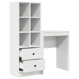 Scrivania con cassetto con lo scaffale 2 pcs Bianco