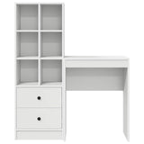 Scrivania con cassetto con lo scaffale 2 pcs Bianco
