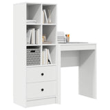 Scrivania con cassetto con lo scaffale 2 pcs Bianco