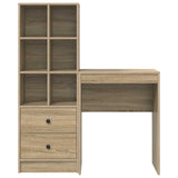 Scrivania con cassetto con lo scaffale 2 pcs Rovere Sonoma