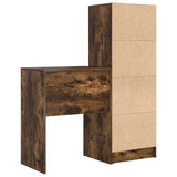 Scrivania con cassetto con lo scaffale 2 pcs Rovere fumé