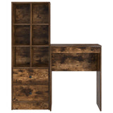 Scrivania con cassetto con lo scaffale 2 pcs Rovere fumé