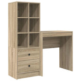Scrivania con cassetto con lo scaffale 2 pcs Rovere Sonoma