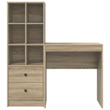 Scrivania con cassetto con lo scaffale 2 pcs Rovere Sonoma