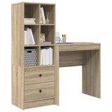 Scrivania con cassetto con lo scaffale 2 pcs Rovere Sonoma