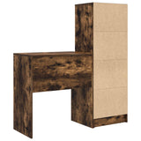 Scrivania con cassetto con lo scaffale 2 pcs Rovere fumé