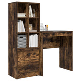 Scrivania con cassetto con lo scaffale 2 pcs Rovere fumé