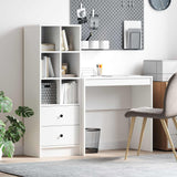 Scrivania con cassetto con lo scaffale 2 pcs Bianco
