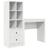 Scrivania con cassetto con lo scaffale 2 pcs Bianco