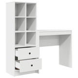 Scrivania con cassetto con lo scaffale 2 pcs Bianco