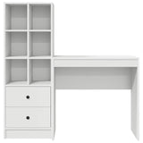 Scrivania con cassetto con lo scaffale 2 pcs Bianco
