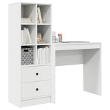 Scrivania con cassetto con lo scaffale 2 pcs Bianco