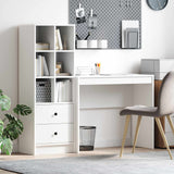 Scrivania con cassetto con lo scaffale 2 pcs Bianco