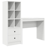 Scrivania con cassetto con lo scaffale 2 pcs Bianco