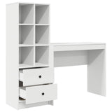Scrivania con cassetto con lo scaffale 2 pcs Bianco
