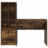 Scrivania con cassetto con lo scaffale 2 pcs Rovere fumé