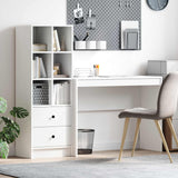 Scrivania con cassetto con lo scaffale 2 pcs Bianco