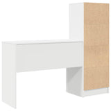 Scrivania con cassetto con lo scaffale 2 pcs Bianco