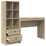 Scrivania con cassetto con lo scaffale 2 pcs Rovere Sonoma