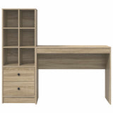 Scrivania con cassetto con lo scaffale 2 pcs Rovere Sonoma