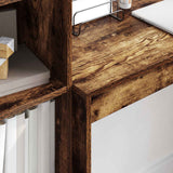 Scrivania con cassetto con lo scaffale 2 pcs Rovere fumé