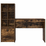 Scrivania con cassetto con lo scaffale 2 pcs Rovere fumé