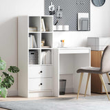 Scrivania con cassetto con lo scaffale 2 pcs Bianco