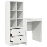 Scrivania con cassetto con lo scaffale 2 pcs Bianco