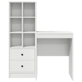 Scrivania con cassetto con lo scaffale 2 pcs Bianco