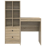 Scrivania con cassetto con lo scaffale 2 pcs Rovere Sonoma