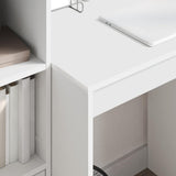 Scrivania con cassetto con lo scaffale 2 pcs Bianco