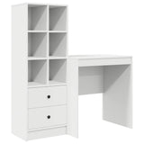 Scrivania con cassetto con lo scaffale 2 pcs Bianco