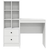 Scrivania con cassetto con lo scaffale 2 pcs Bianco