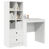 Scrivania con cassetto con lo scaffale 2 pcs Bianco
