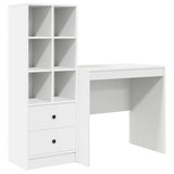 Scrivania con cassetto con lo scaffale 2 pcs Bianco