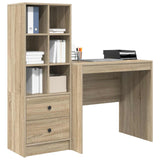 Scrivania con cassetto con lo scaffale 2 pcs Rovere Sonoma