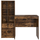 Scrivania con cassetto con lo scaffale 2 pcs Rovere fumé