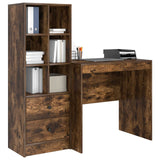 Scrivania con cassetto con lo scaffale 2 pcs Rovere fumé