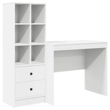 Scrivania con cassetto con lo scaffale 2 pcs Bianco