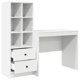 Scrivania con cassetto con lo scaffale 2 pcs Bianco