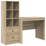 Scrivania con cassetto con lo scaffale 2 pcs Rovere Sonoma