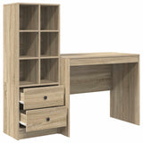 Scrivania con cassetto con lo scaffale 2 pcs Rovere Sonoma