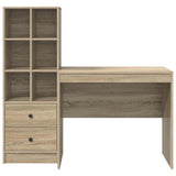 Scrivania con cassetto con lo scaffale 2 pcs Rovere Sonoma