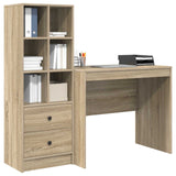 Scrivania con cassetto con lo scaffale 2 pcs Rovere Sonoma