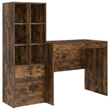 Scrivania con cassetto con lo scaffale 2 pcs Rovere fumé