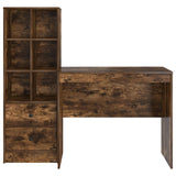 Scrivania con cassetto con lo scaffale 2 pcs Rovere fumé