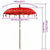 Parasol Balinese Rosso 185 x 185 x 260 cm