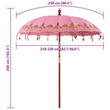 Parasol Balinese Rosa 215 x 215 x 260 cm