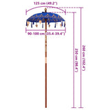 Parasol Balinese Blu 95 x 95 x 260 cm