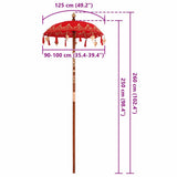 Parasol Balinese Rosso 125 x 125 x 260 cm